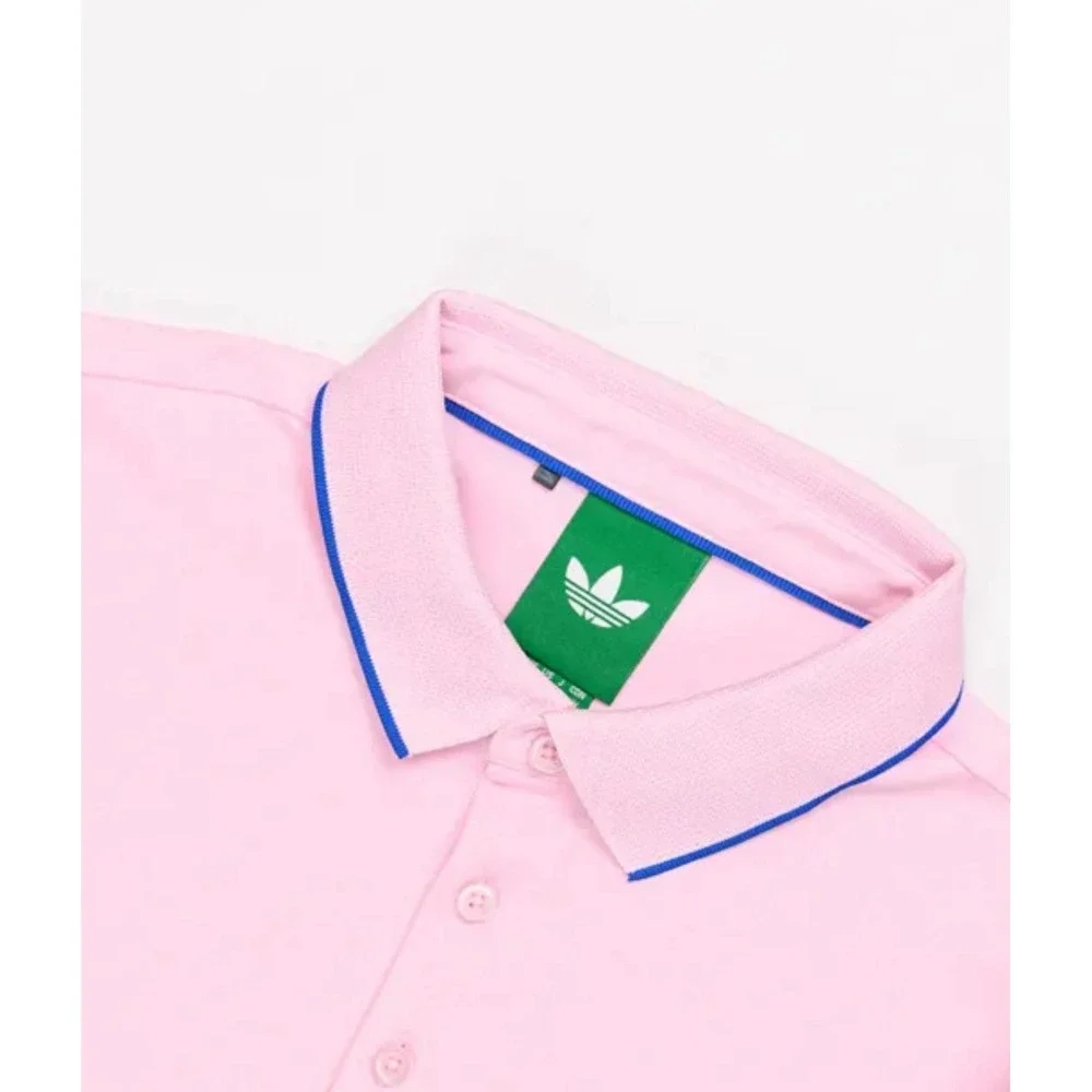 adidas Originals Men Twistknit‎ Trefoil Golf Polo JH3862 Short Sleeve PINK Small